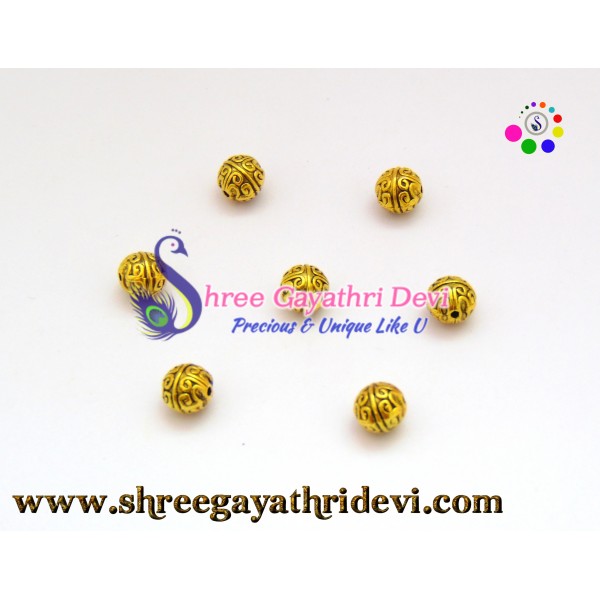 ANTIQUE GOLD BEADS - 6MM - SGAB01