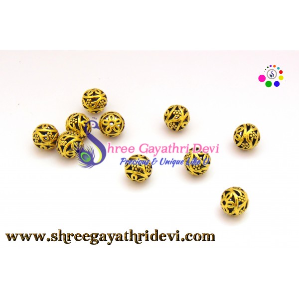 ANTIQUE GOLD BEADS - 10MM - SGAB02
