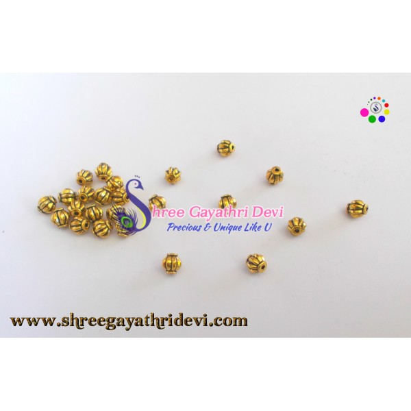 ANTIQUE GOLD BEADS - 6MM - SGAB10