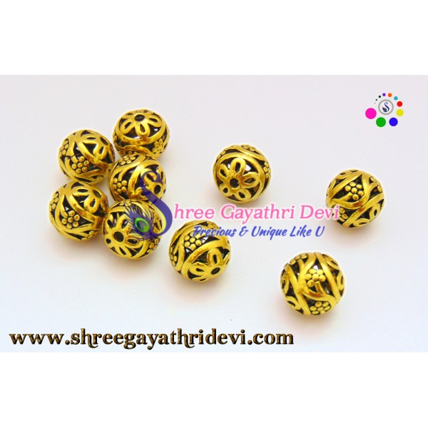 ANTIQUE GOLD BEADS - 12MM - SGAB16