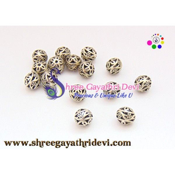 ANTIQUE SILVER BEADS - 8MM - SGAB17
