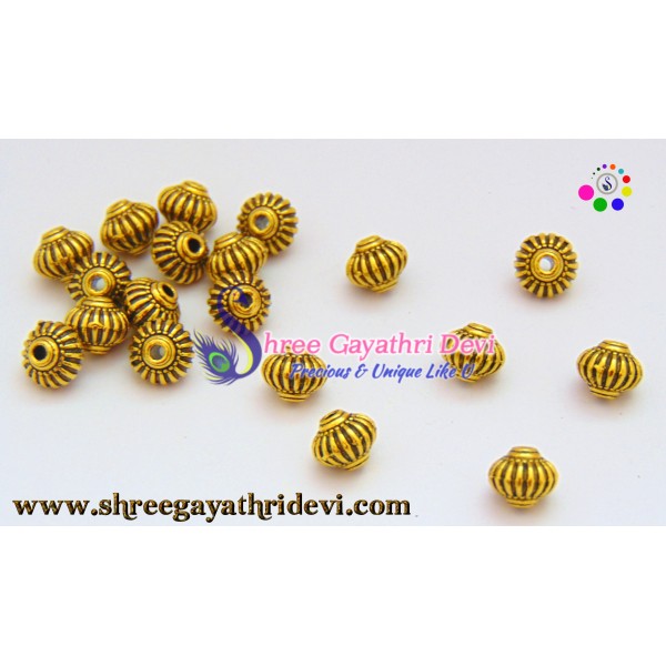  ANTIQUE GOLD BEADS - 8MM - SGAB19