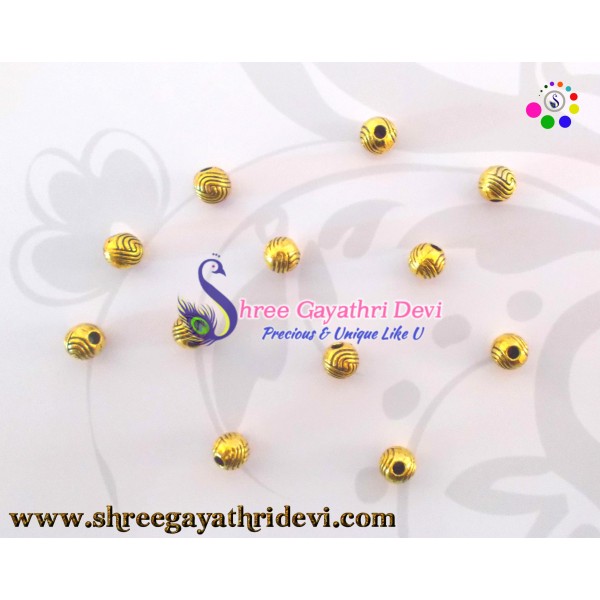  ANTIQUE GOLD BEADS - 8MM - SGAB20