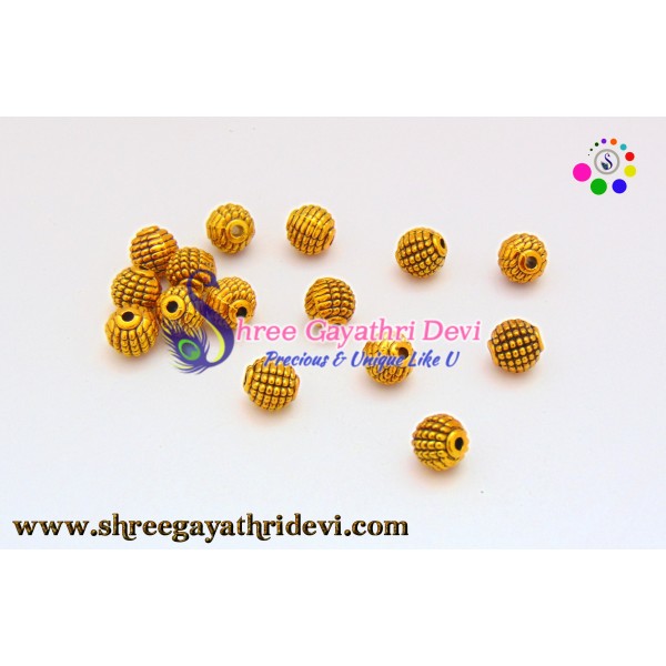ANTIQUE GOLD BEADS - 8MM - SGAB22