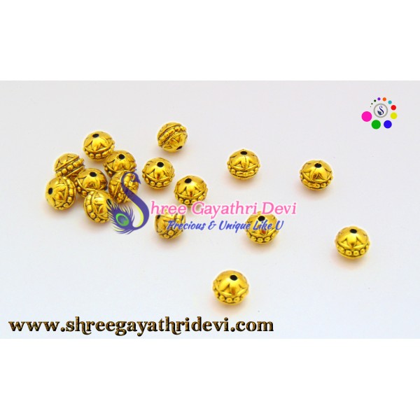 ANTIQUE GOLD BEADS - 8MM - SGAB23