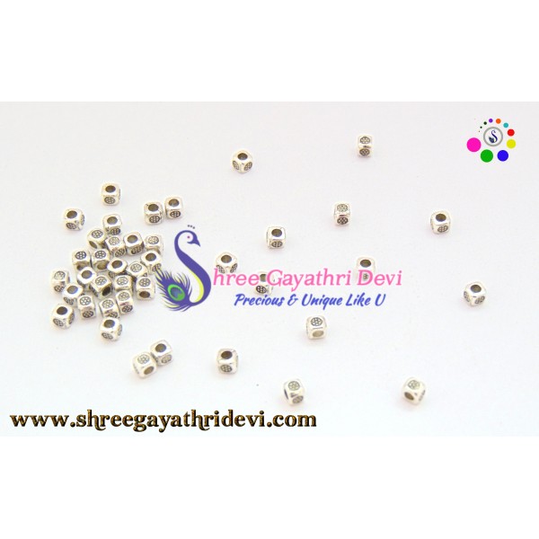 ANTIQUE SILVER BEADS - 4MM - SGAB26