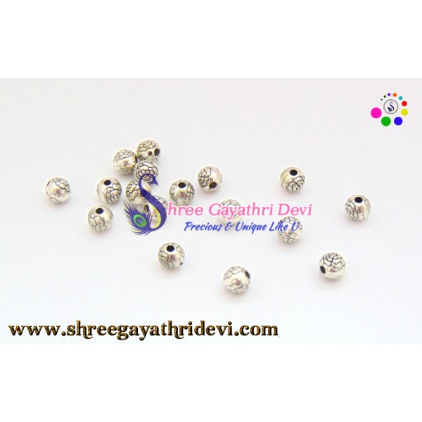 ANTIQUE SILVER BEADS - 6MM - SGAB27