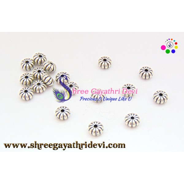 ANTIQUE SILVER BEADS - 8MM - SGAB28