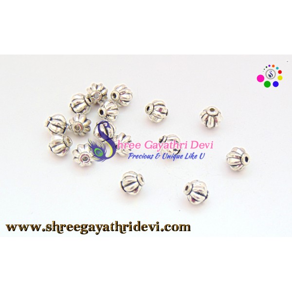 ANTIQUE SILVER BEADS - 6MM - SGAB30