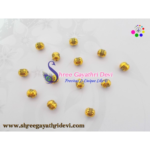 ANTIQUE GOLD BEADS - 6MM - SGAB43