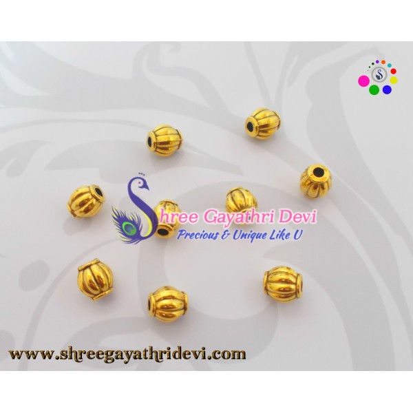 ANTIQUE GOLD BEADS - 8MM - SGAB45