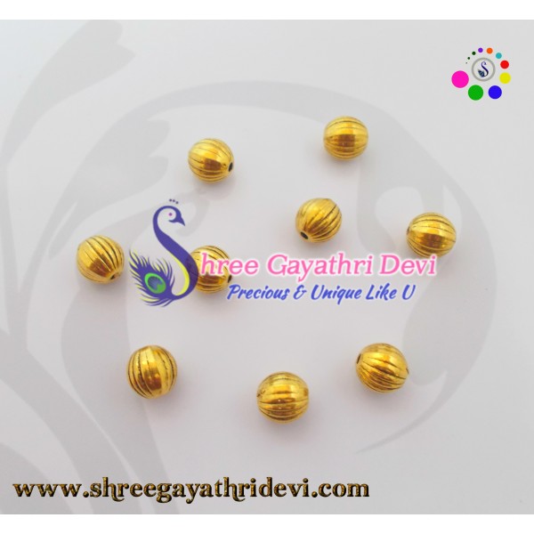 ANTIQUE GOLD BEADS - 10MM - SGAB46