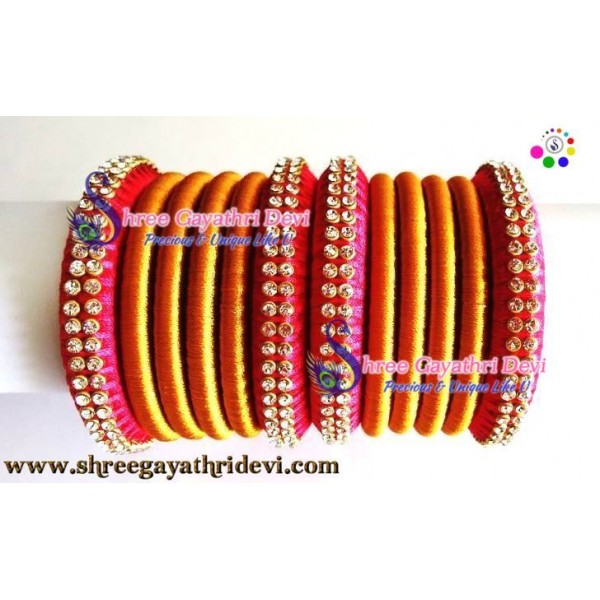 Multi Non-Precious Metal Base Traditional Bangle Set- SGDBS32