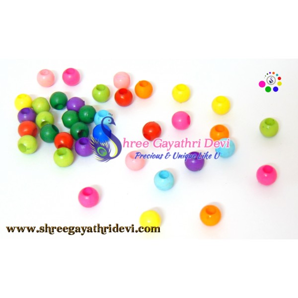 PLASTIC BEADS 6 MM - ROUND