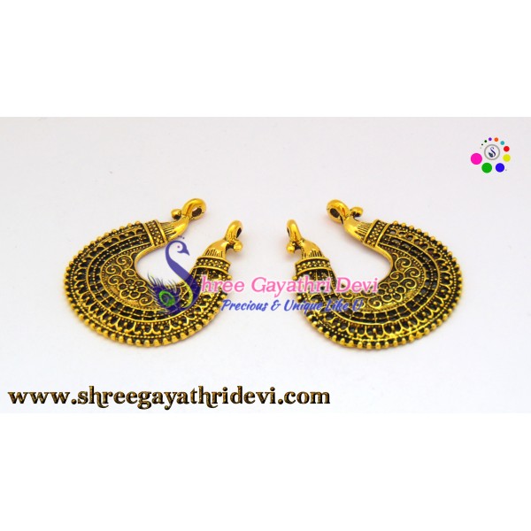 CHANDLIER EARRINGS - ANTIQUE GOLD - 43*28MM