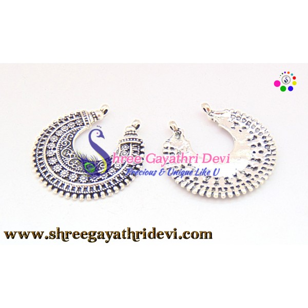CHANDLIER EARRINGS - ANTIQUE SILVER - 37*37MM 