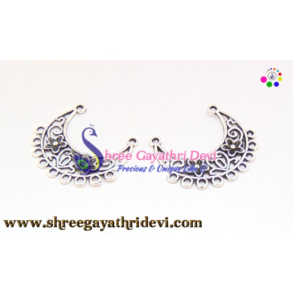 CHANDLIER EARRINGS - ANTIQUE SILVER - 31*35MM