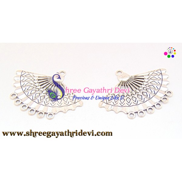 CHANDLIER EARRINGS - ANTIQUE SILVER - 41*53MM