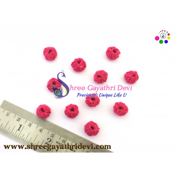 COTTON BEADS - DARK PINK - 10 MM
