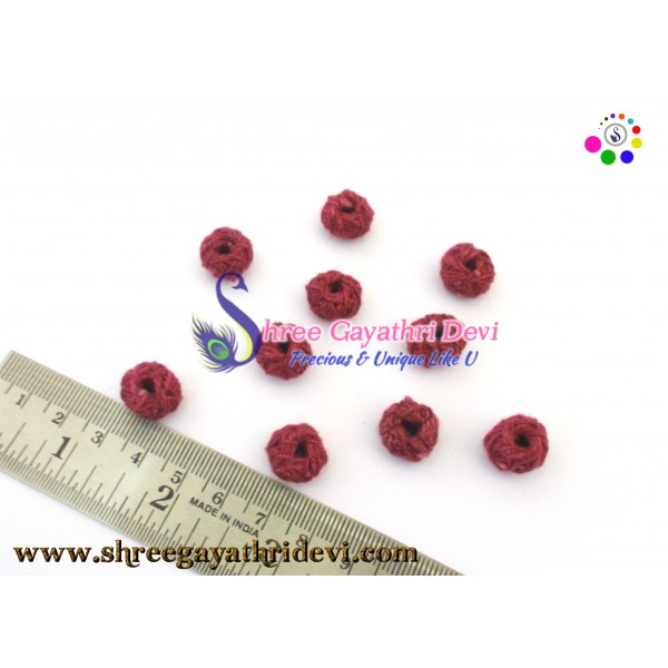 COTTON BEADS - MAROON - 10 MM