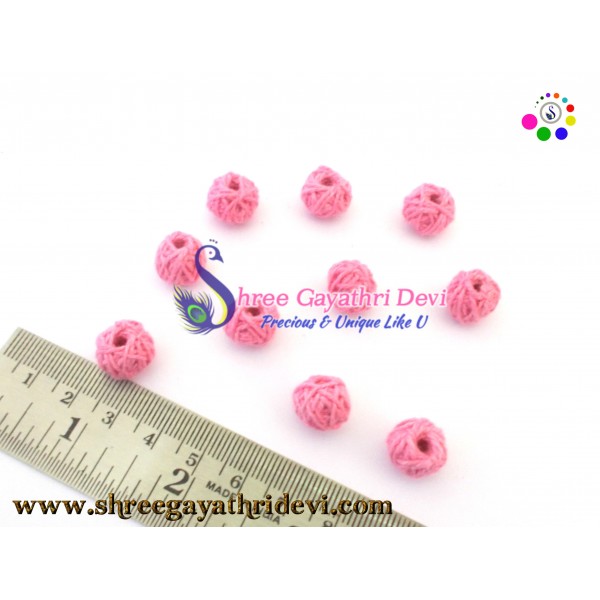 COTTON BEADS - BABY PINK - 10 MM