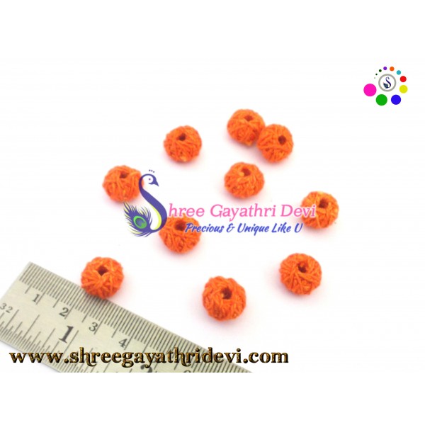 COTTON BEADS - ORANGE - 10 MM