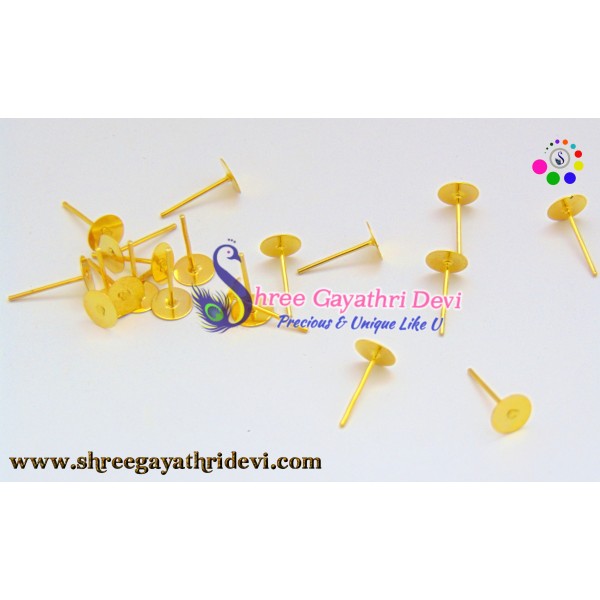 ROUND STUD BASE - GOLD - 6MM
