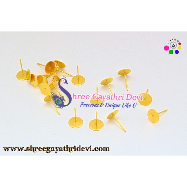 ROUND STUD BASE - GOLD - 8MM