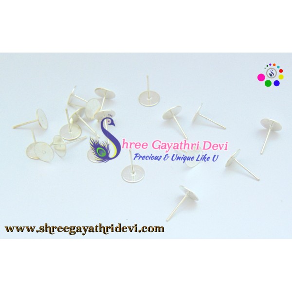 ROUND STUD BASE - SILVER - 8MM
