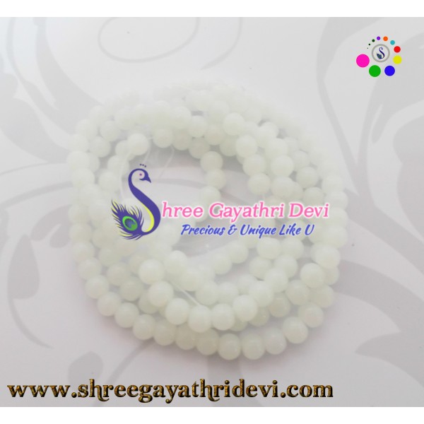 GLASS BEADS - ALABASTER WHITE - 6MM