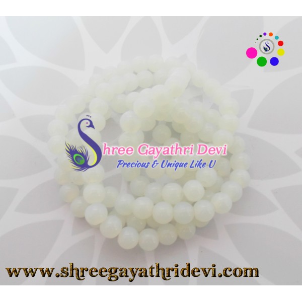 GLASS BEADS - ALABASTER WHITE - 8MM