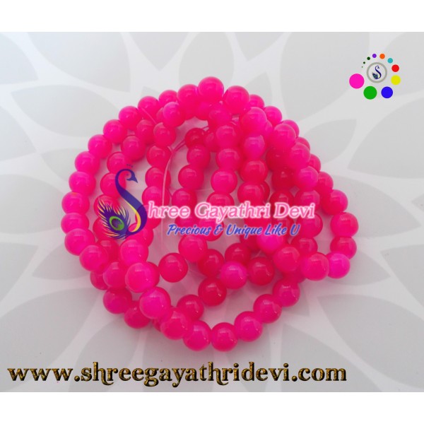  GLASS BEADS - DARK PINK - 8MM 