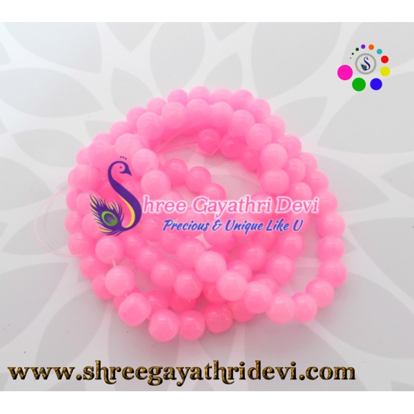  GLASS BEADS - BABY PINK - 8MM 