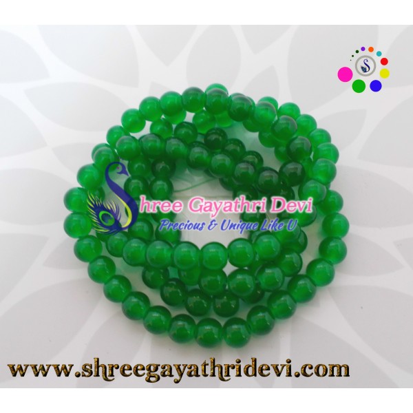  GLASS BEADS - MEDIUM GREEN - 8MM 