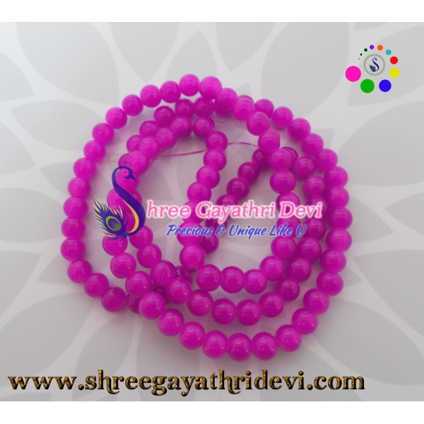  GLASS BEADS - DARK MAGENTA - 8MM 