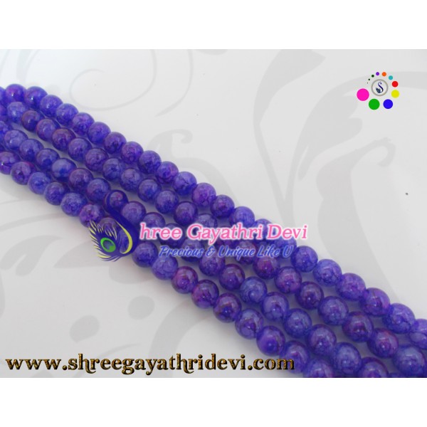 TEXTURED GLASS BEADS - VIOLET - 8MM