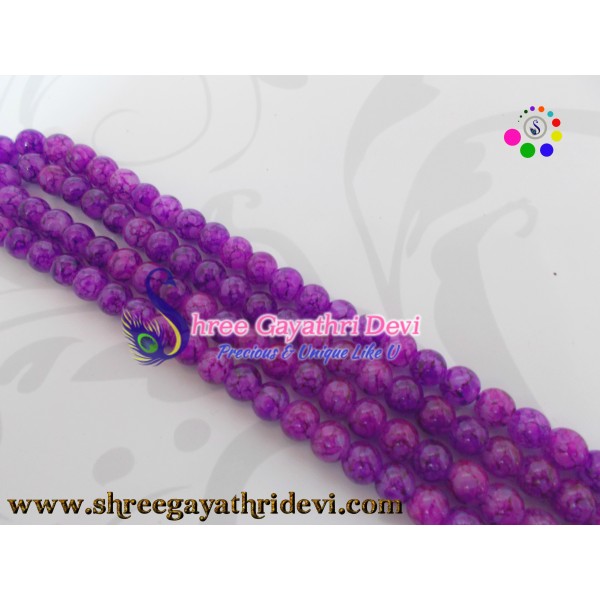TEXTURED GLASS BEADS - DARK MAGENTA - 8MM
