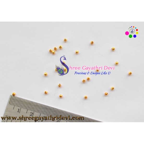 GOLD METAL BEADS - 2MM - SGGB01
