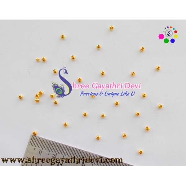 GOLD METAL BEADS - 3MM - SGGB02