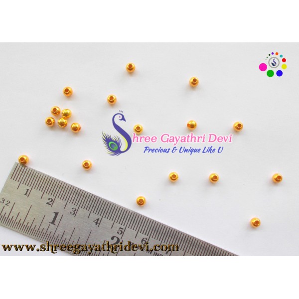 GOLD METAL BEADS - 4MM - SGGB03