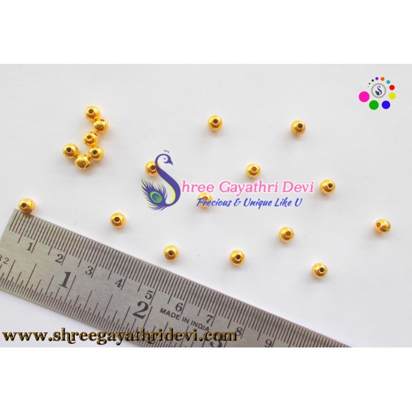 GOLD METAL BEADS - 5MM - SGGB04
