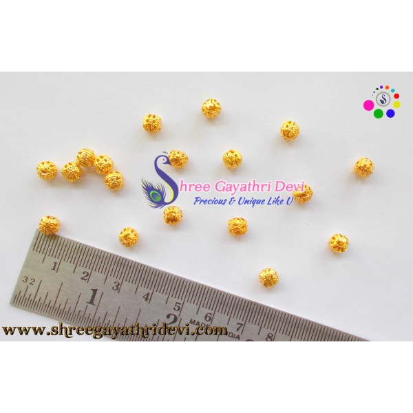 GOLD METAL BEADS - 6MM - SGGB07