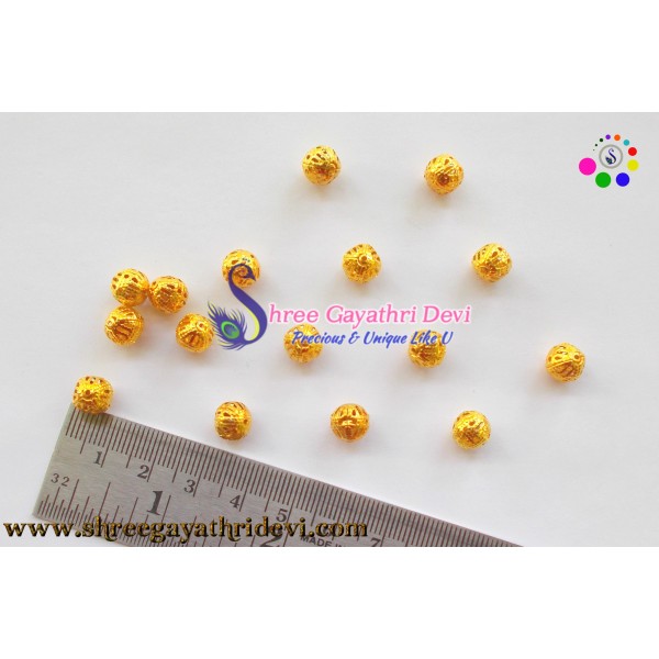 GOLD METAL BEADS - 8MM - SGGB08
