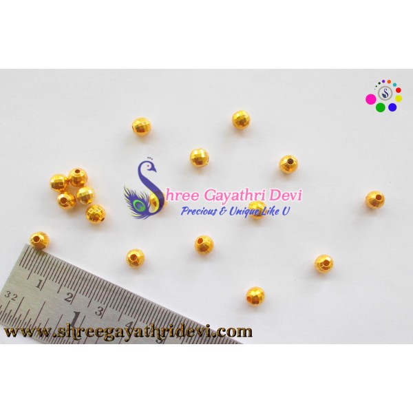 GOLD METAL BEADS - 6MM - SGGB11