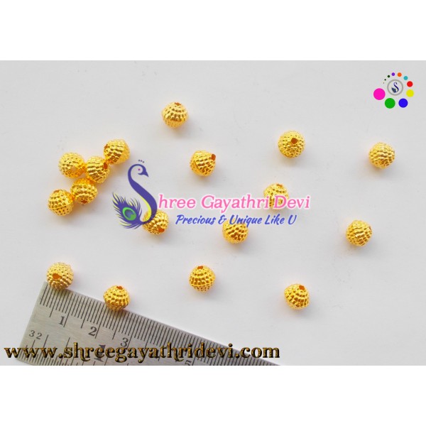 GOLD METAL BEADS - 8MM - SGGB12