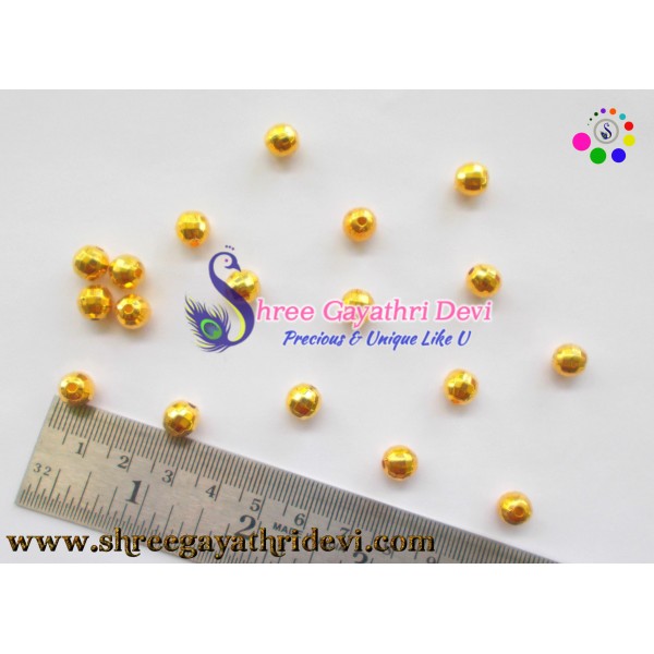 GOLD METAL BEADS - 8MM - SGGB13