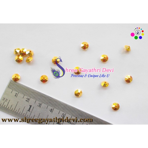 GOLD METAL BEADS - 6MM - SGGB14