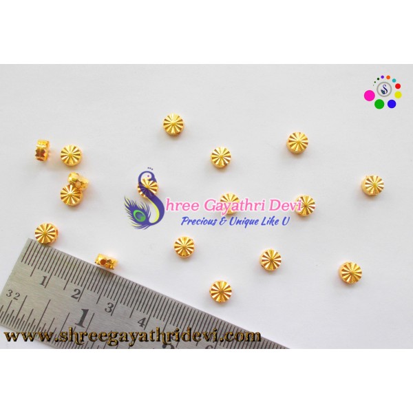 GOLD METAL BEADS - 6MM - SGGB15