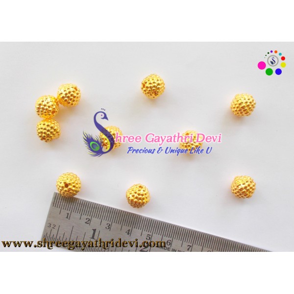 GOLD METAL BEADS - 10MM - SGGB17
