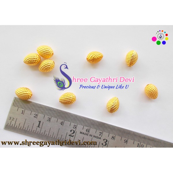 GOLD METAL BEADS - 12MM - SGGB19